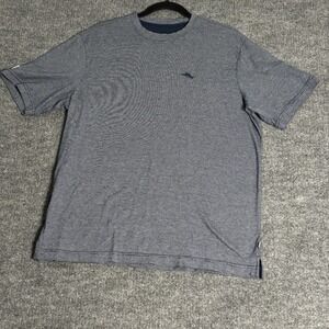 Tommy Bahama T-Shirt Men's S Blue Stripe Palm Coast Island Zone Casual‎ Travel